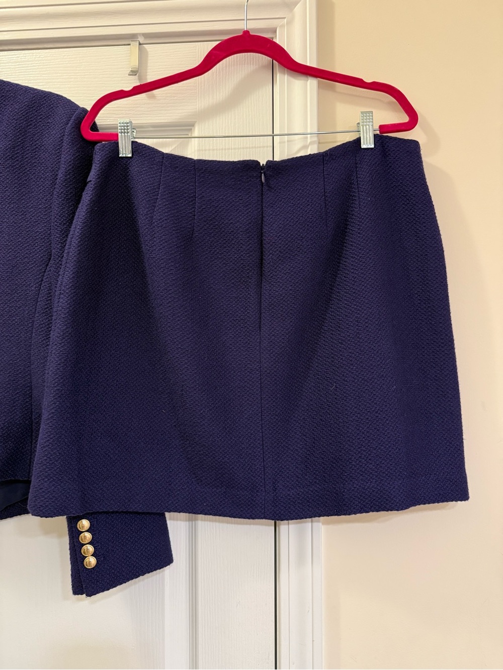 NWT Ann Taylor Deep Purple Textured Blazer & Skirt Set - Picture 8 of 11